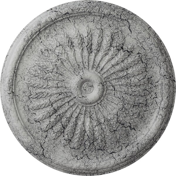 Ekena Millwork Juniper Ceiling Medallion (Fits Canopies up to 7"), 36"OD x 1 1/2"P, Ultra Pure White Crackle CM36JUUWC - main